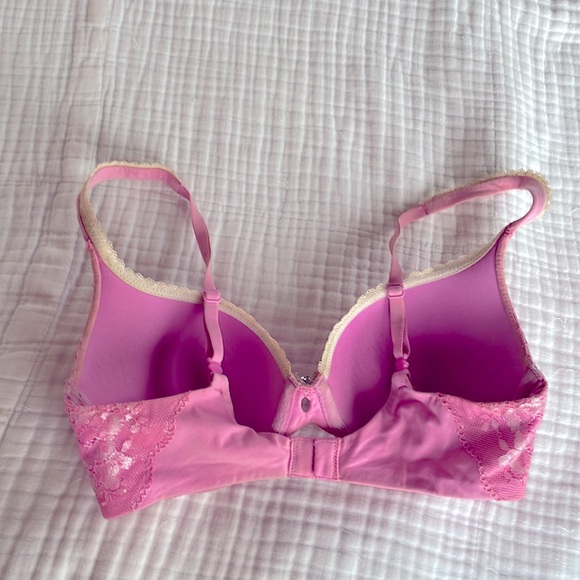 Vintage Body by Victoria Perfect Shape Bra 32D - Pink with Lace Detail - Picture 2 of 9